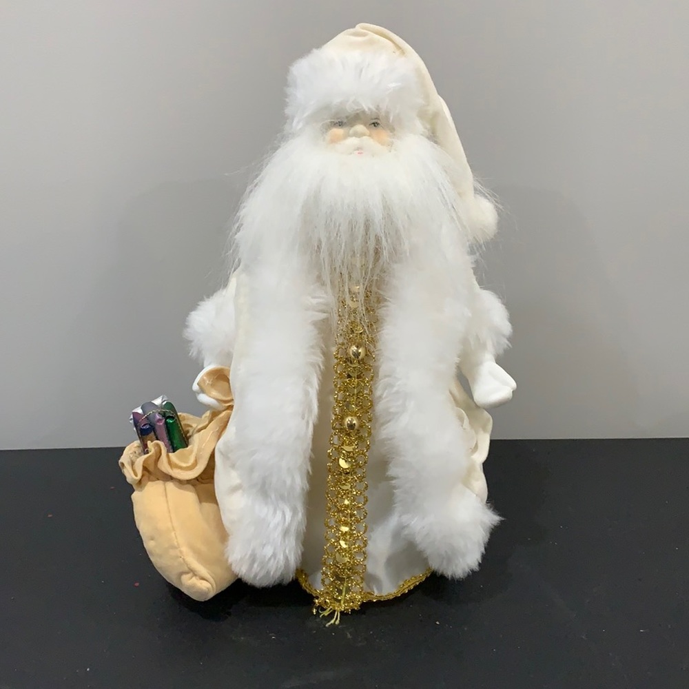 Faux fur and velvet like white Santa